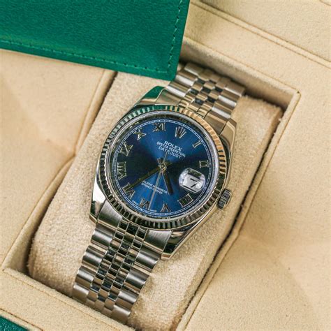 rolex datejust blue roman dial 36mm|rolex datejust 36mm price.